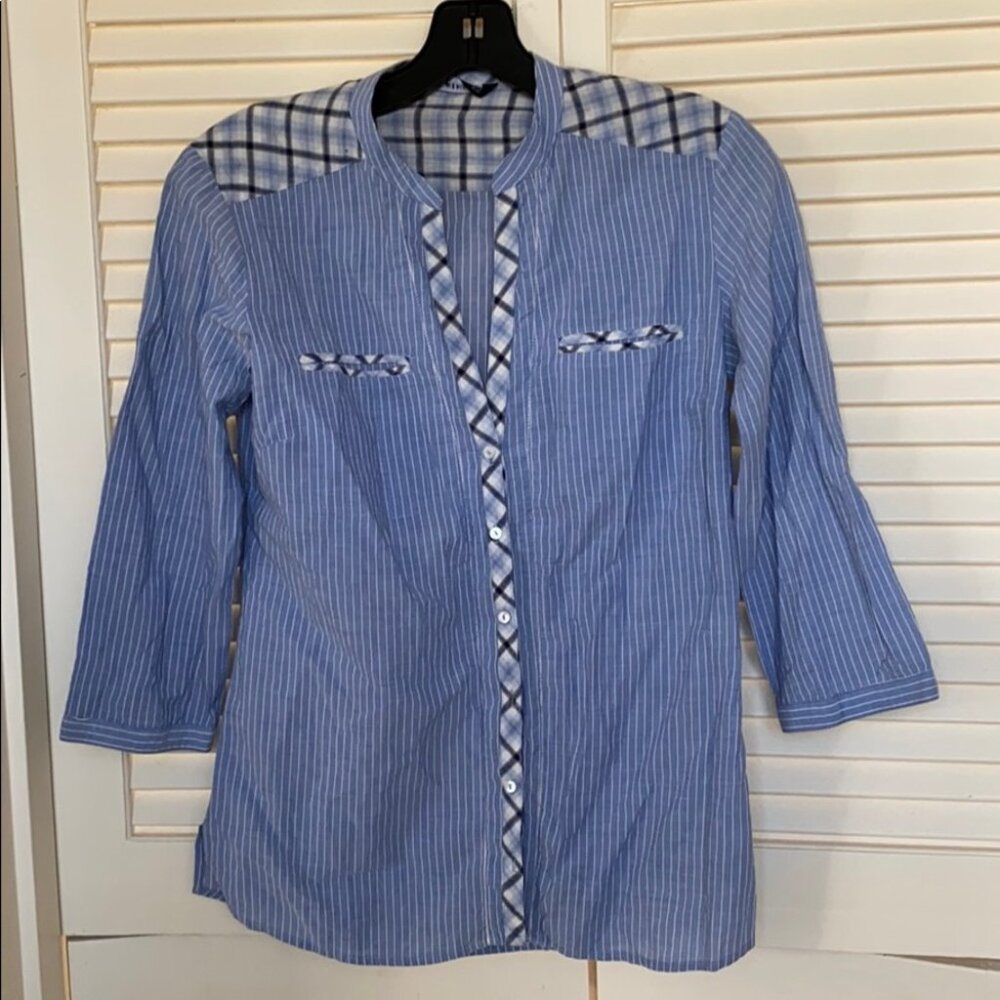 Striped and plaid top